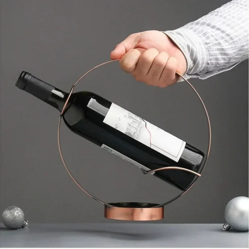 Nordic Round Metal Wine Rack, Desktop
