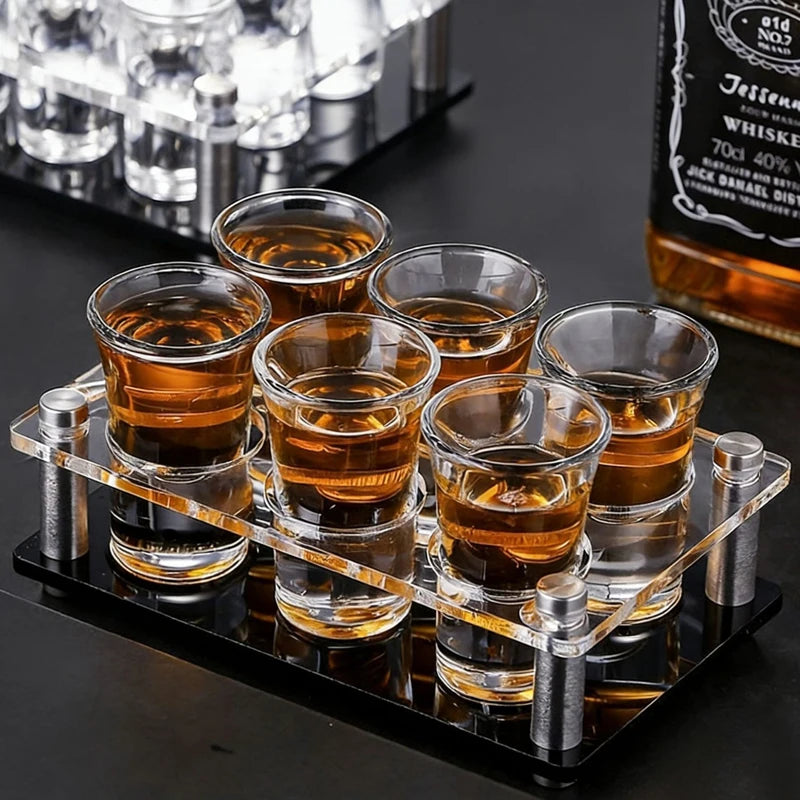 Acrylic Shot Glass Shelf, Wall-Mounted