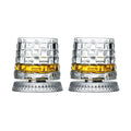 Rotating Whiskey Glasses, Glass Base, Set of 2