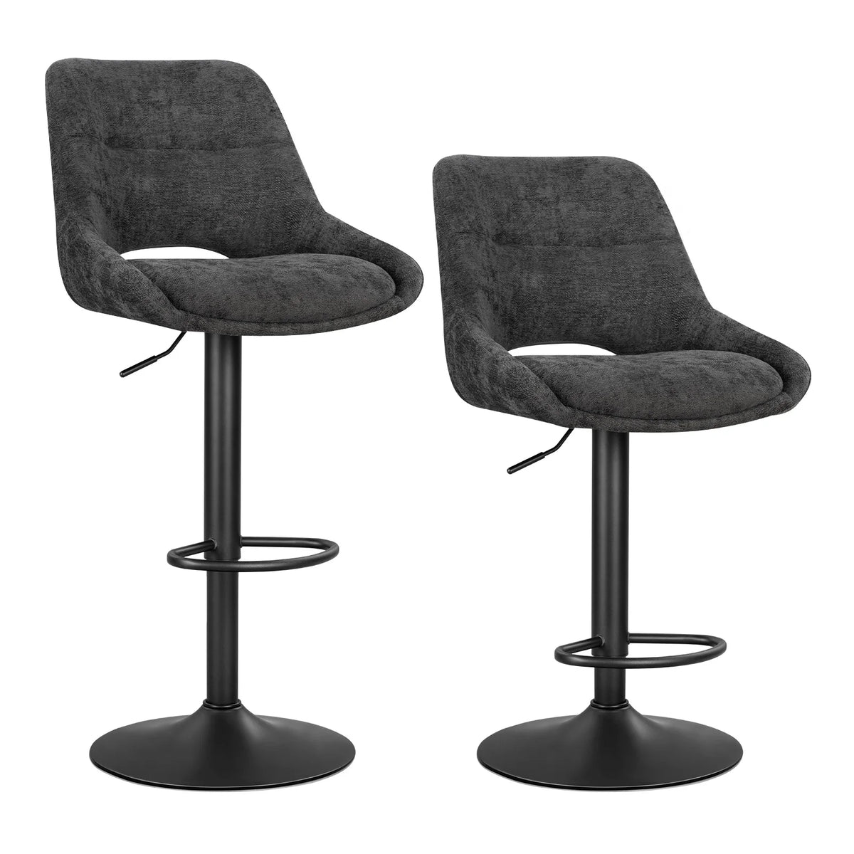Edinburgh Bar Stools Set of 2, 360° Rotatable, Height Adjustable