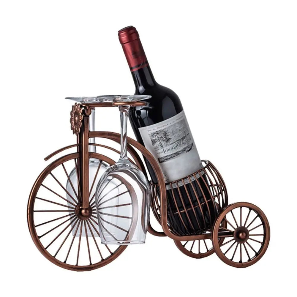 Retro Tricycle Wine Rack, Metal Bottle Holder