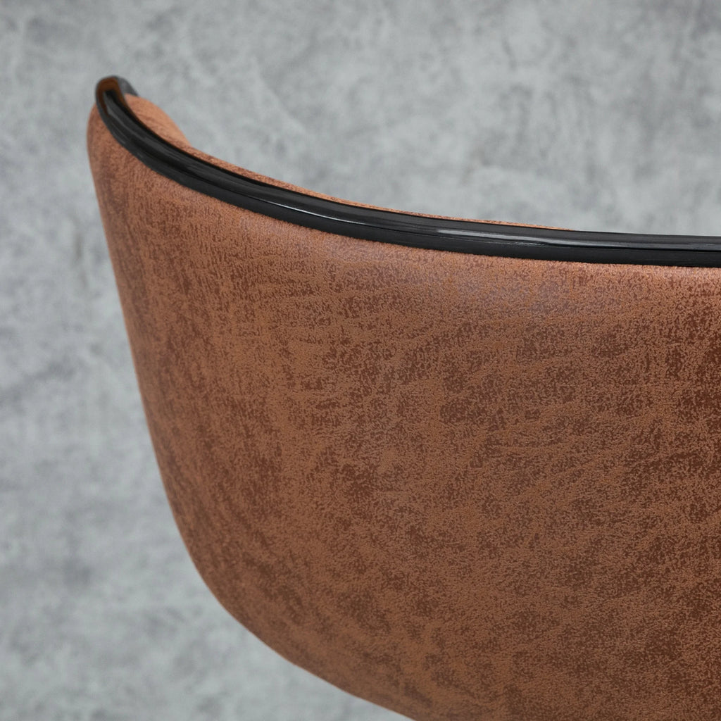 Manchester Vintage Bar Stools Set of 2, Microfiber, Coffee