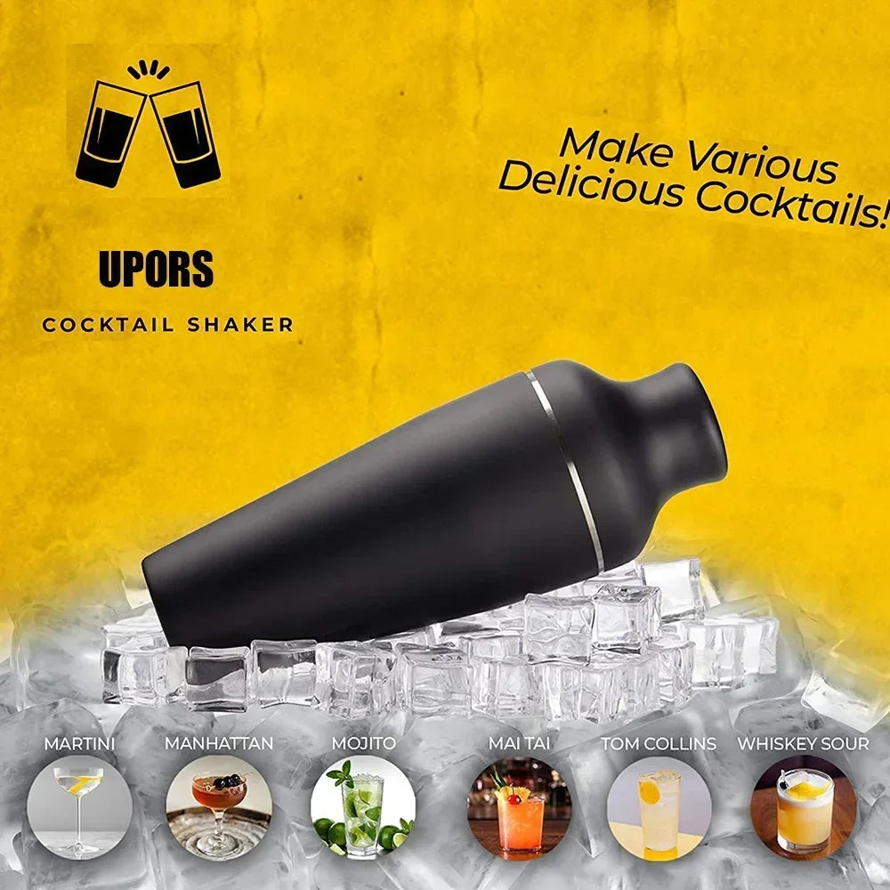 8-Piece Matte Black Cocktail Shaker Set