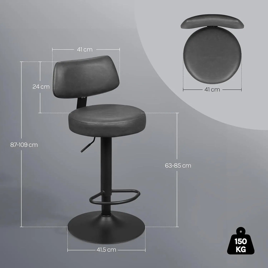 Bristol Swivel Bar Stools Set of 2, Height Adjustable
