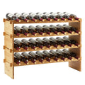 Modular Bamboo Wine Rack, 4 or 6 Tiers
