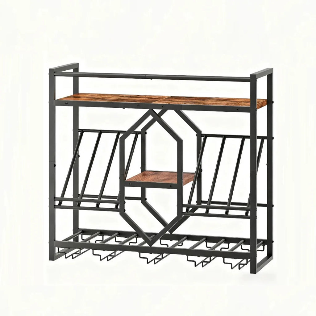 Wrought Iron Wine Rack, Wall-Mounted Display