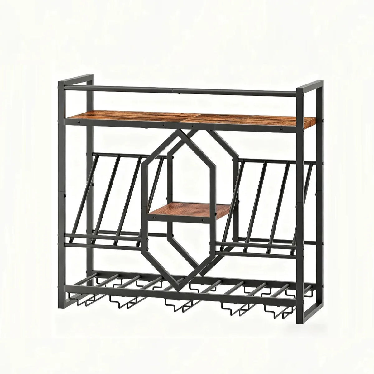 Wrought Iron Wine Rack, Wall-Mounted Display