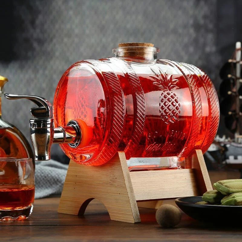 Glass Barrel Drinks Dispenser with Tap, 2 Litres