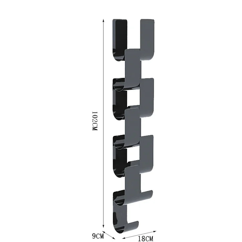Wall-Mounted Wine Rack, Black Metal