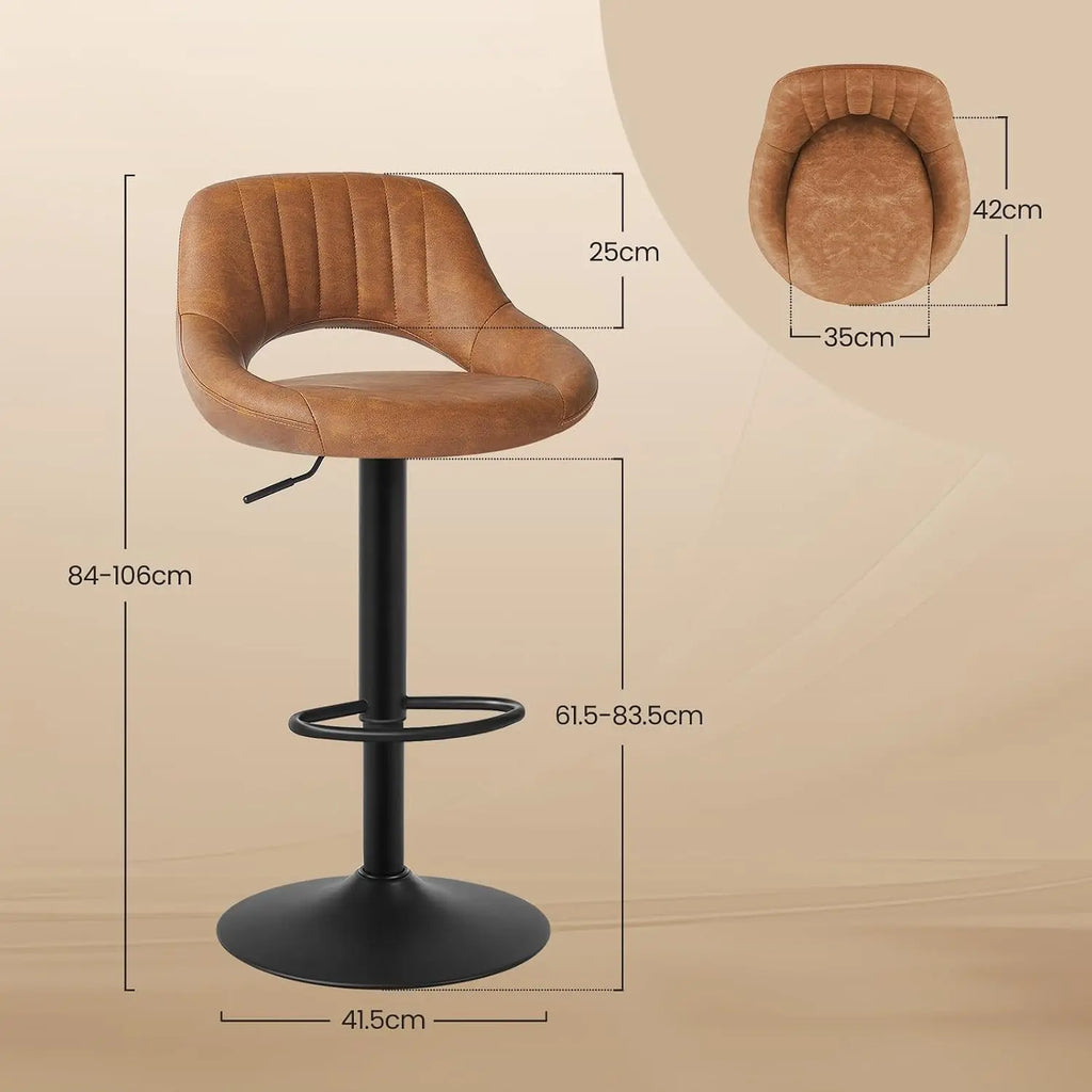 Covent Garden Swivel Bar Stools Set of 2, Height Adjustable