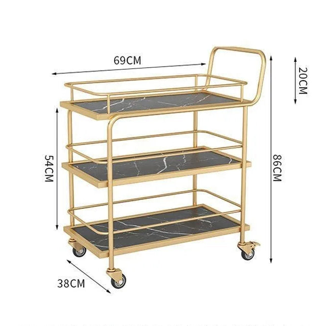 Nordic Gold Tiered Drinks Trolley