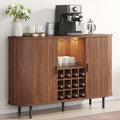 Modern Drinks Cabinet Walnut LED Light