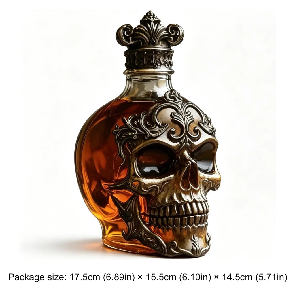 Gothic Skull Whisky Decanter with Crown Stopper
