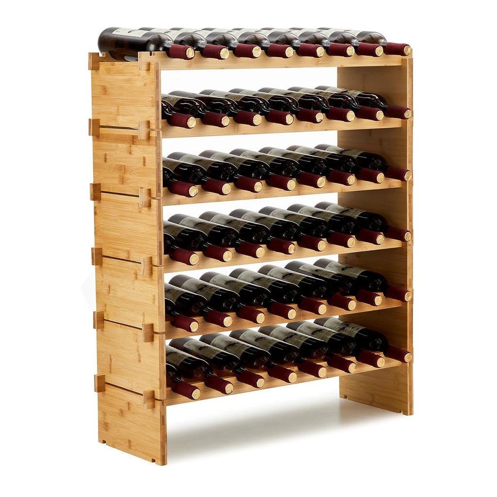 Modular Bamboo Wine Rack, 4 or 6 Tiers