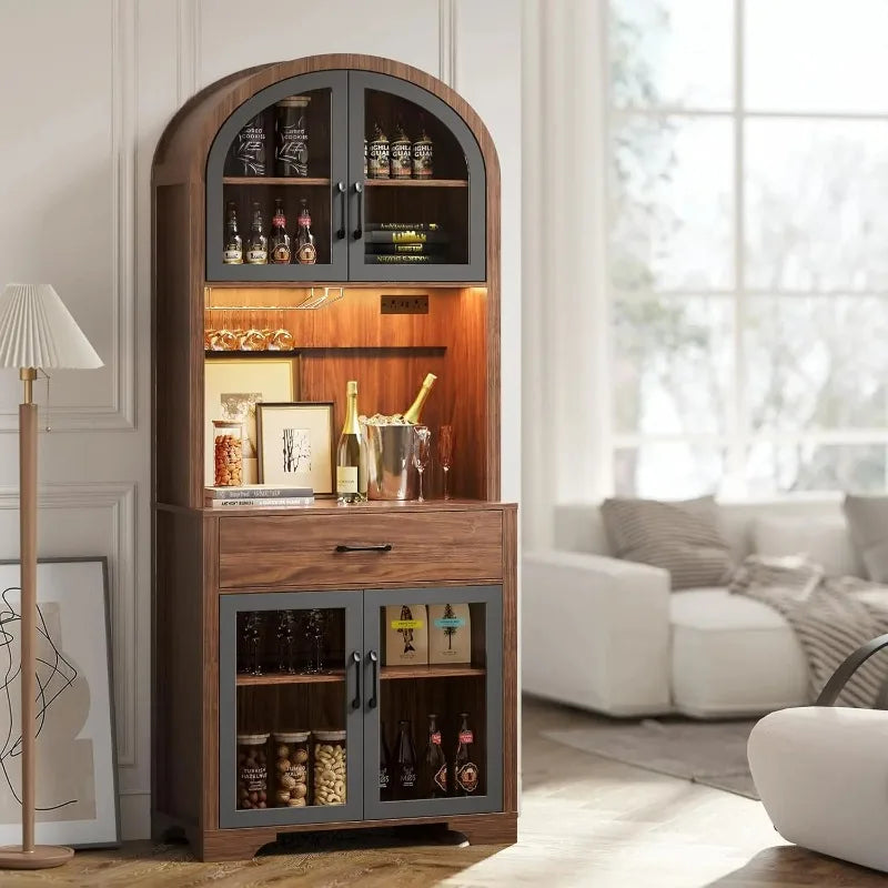 Wexham Arched Drinks Cabinet with LED Lighting