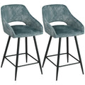 Harrogate Velvet Bar Stools Set of 2, Blue
