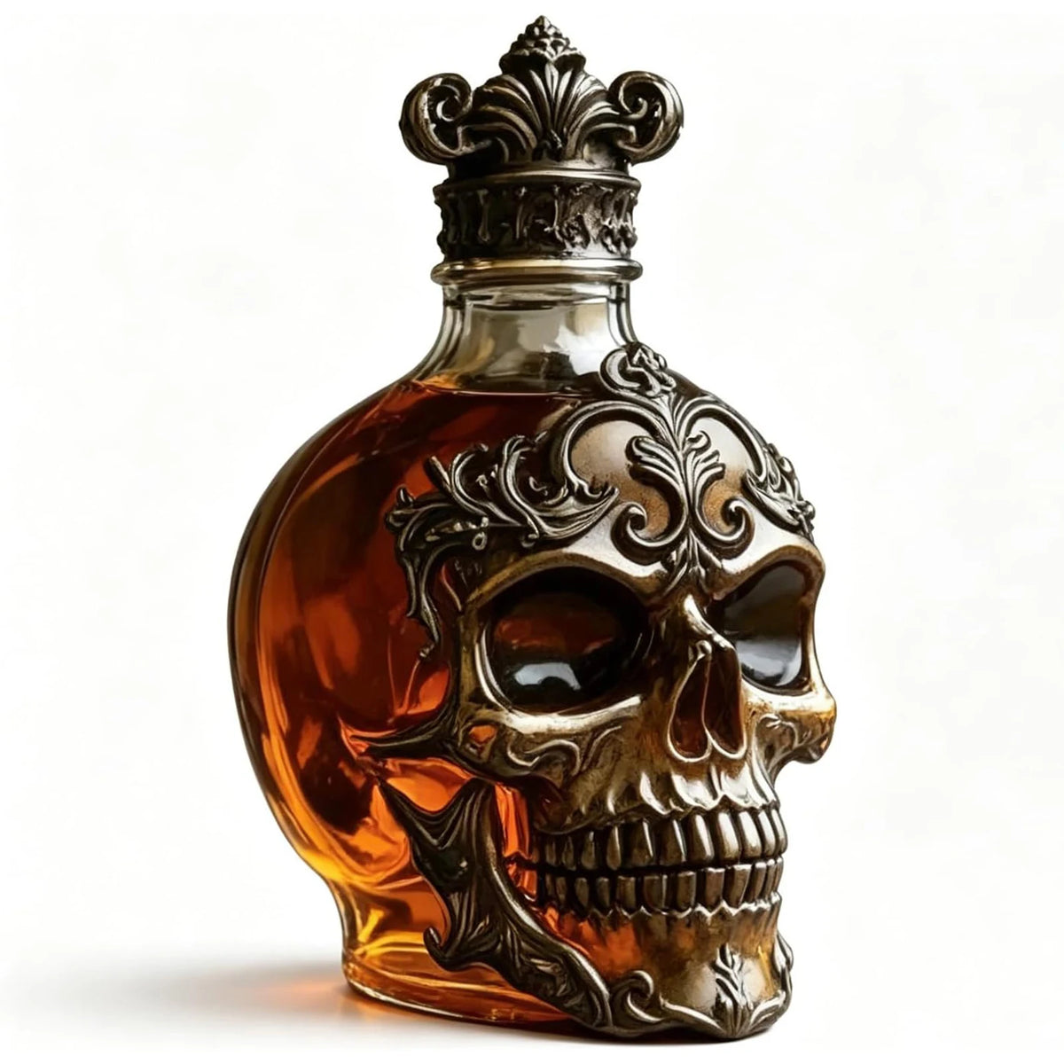 Gothic Skull Whisky Decanter with Crown Stopper