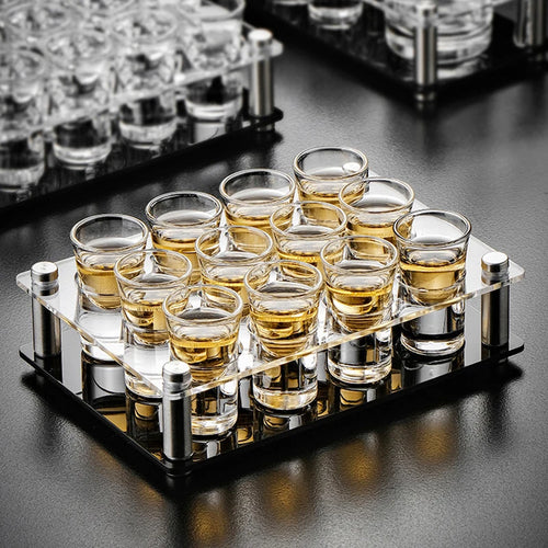 Acrylic Shot Glass Shelf, Wall-Mounted