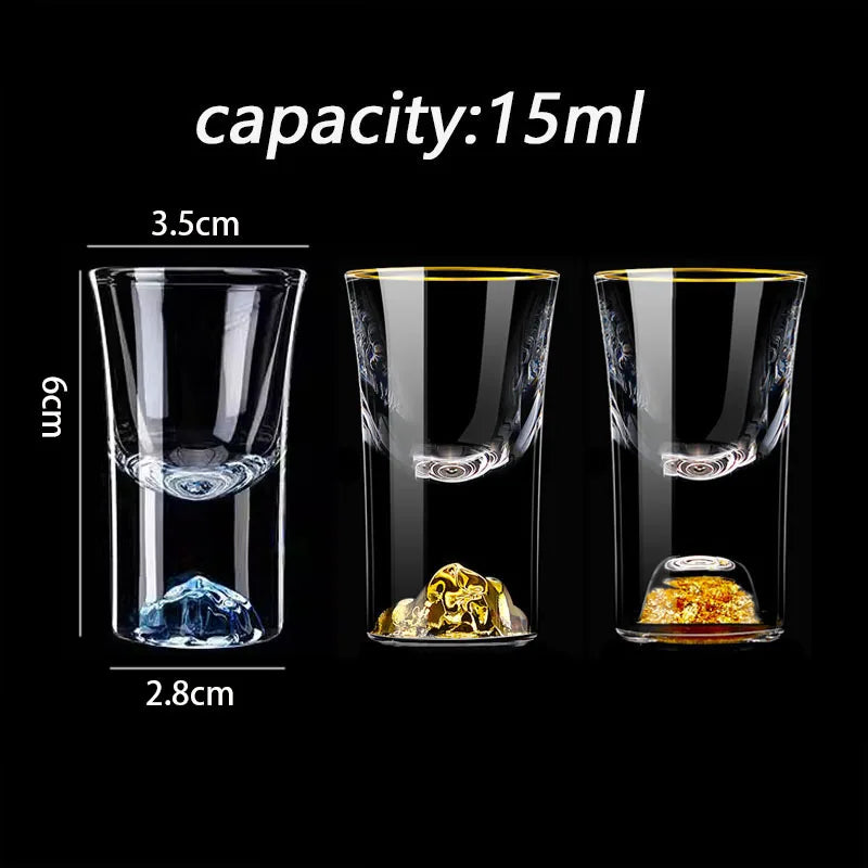 Mountain-Peak Shot Glass Set, 6 Pieces, 15ml