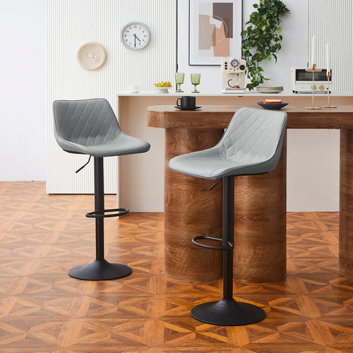 Chelsea Swivel Bar Stools Set of 2, Faux Leather, Height Adjustable