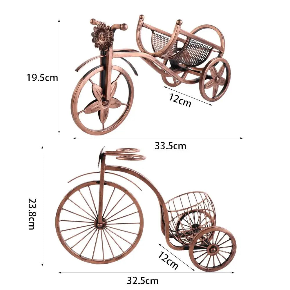 Retro Tricycle Wine Rack, Metal Bottle Holder