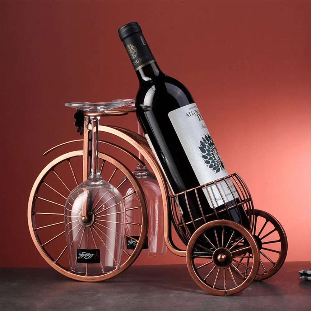 Retro Tricycle Wine Rack, Metal Bottle Holder