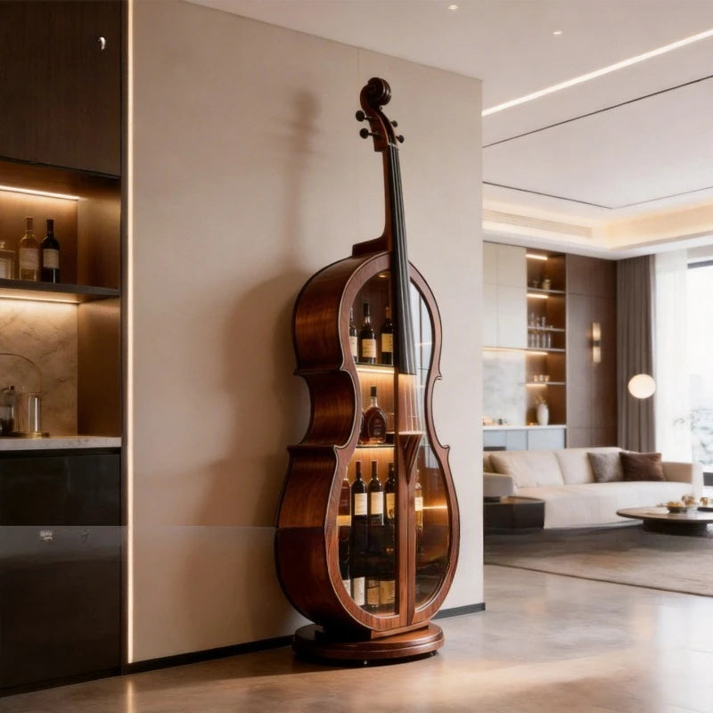 Cello Black Walnut Drinks Cabinet, Solid Wood