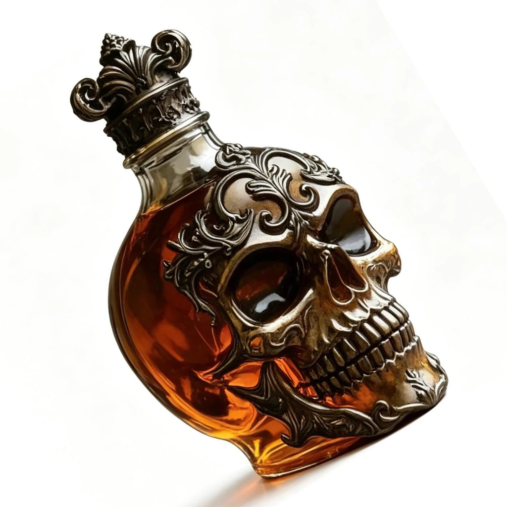 Gothic Skull Whisky Decanter with Crown Stopper