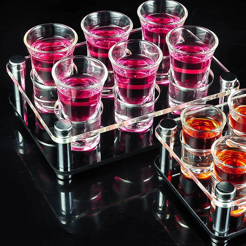 Acrylic Shot Glass Shelf, Wall-Mounted
