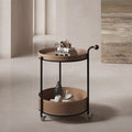 Leather-Wrapped Drinks Trolley, Double-Tier