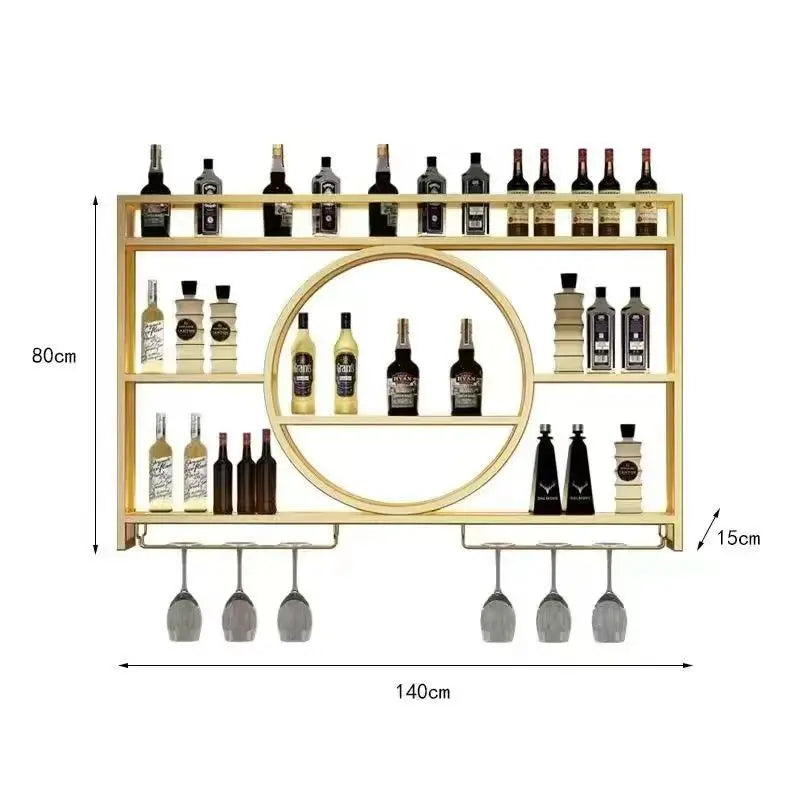 Wall-Mounted Wine Rack with Glass Holder