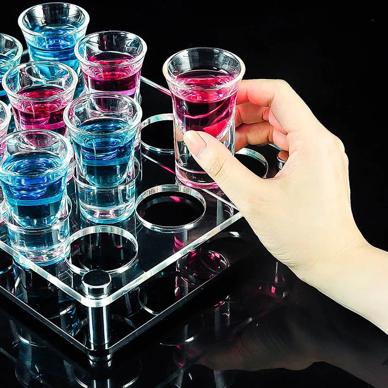 Acrylic Shot Glass Shelf, Wall-Mounted