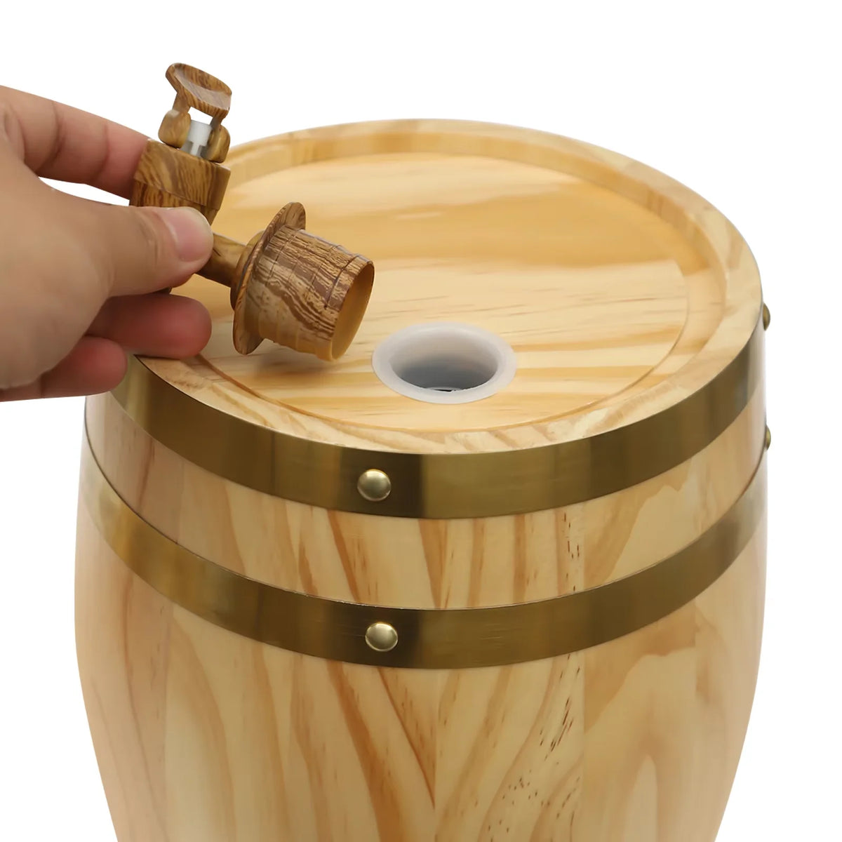 Oval Pine Whisky Barrel with Stand and Tap, 5L