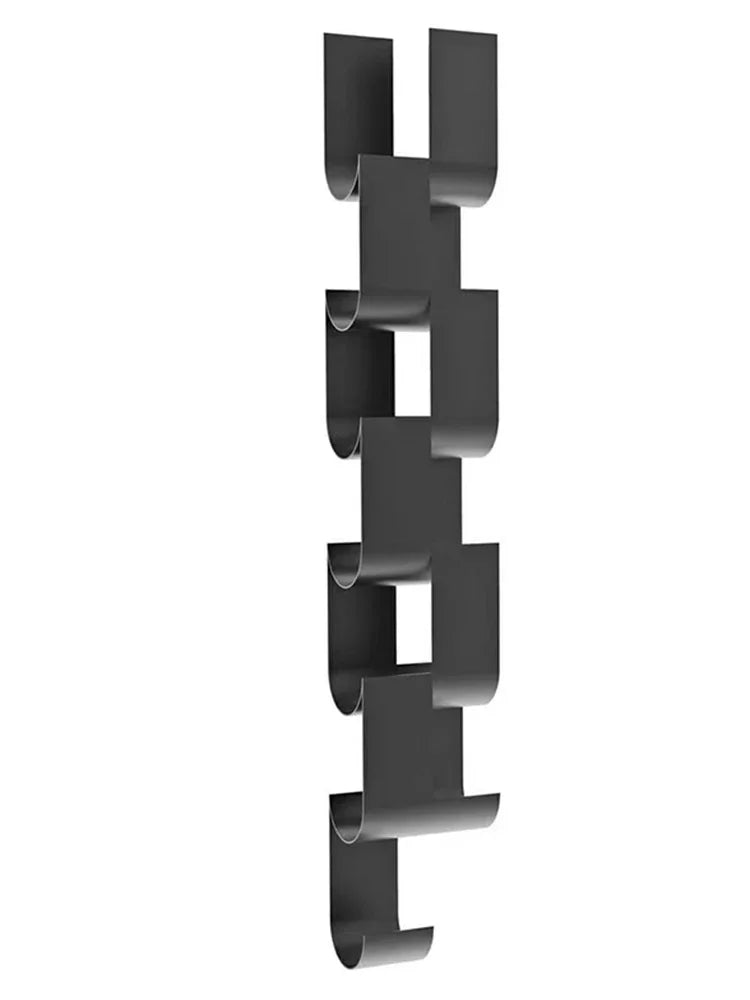 Wall-Mounted Wine Rack, Black Metal