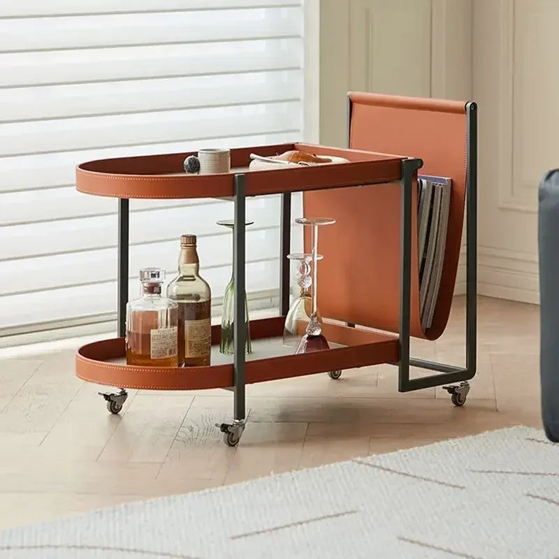 Metal Drinks Trolley, Wheeled, Orange or Grey