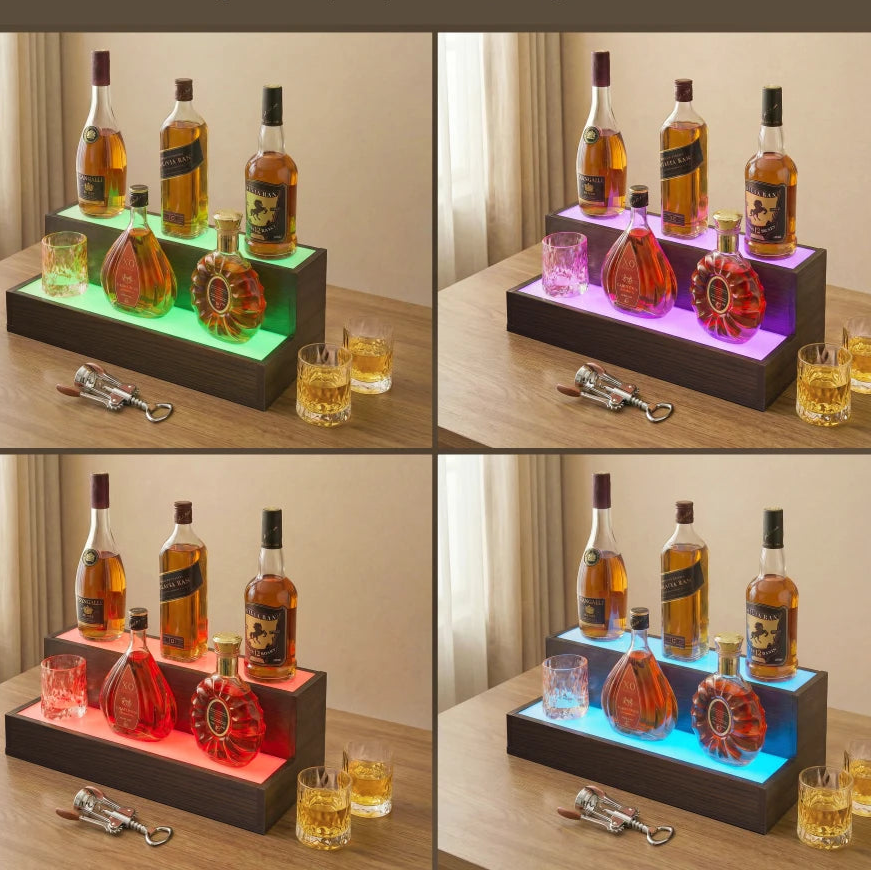 LED Wine Rack, Bottle Display Shelf with App and Remote