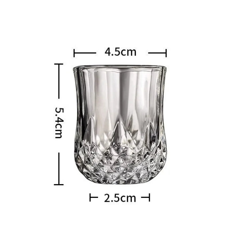 Diamond-Cut Vintage Mini Shot Glasses, Set of 6
