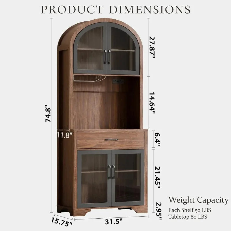 Wexham Arched Drinks Cabinet with LED Lighting