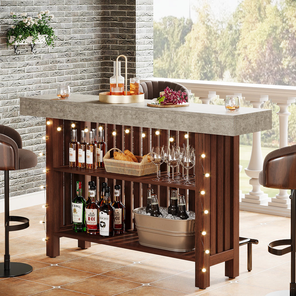 Drinks Cabinet with Footrest, 2-Tier