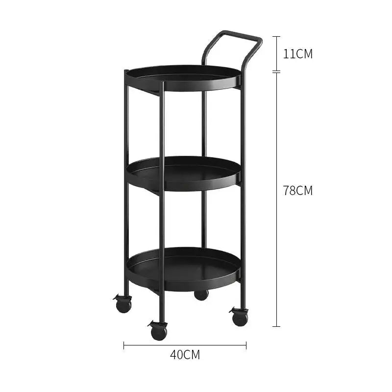 Round Metal Drinks Trolley, Gold or Black