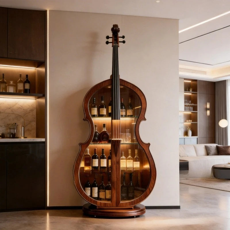 Cello Black Walnut Drinks Cabinet, Solid Wood