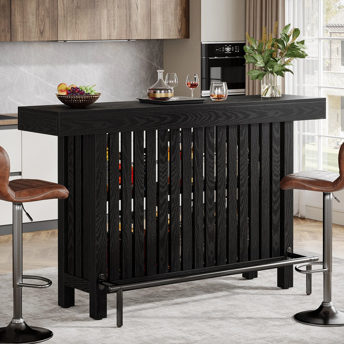 Drinks Cabinet with Footrest, 2-Tier