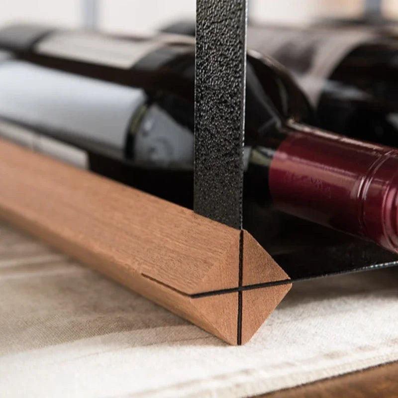 Wood & Metal Wine Rack, 7, 14 or 21 Bottles