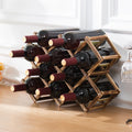 Foldable Wooden Wine Rack, 10 Bottles