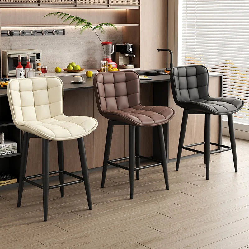 Leather Bar Chair, Swivel, High Back
