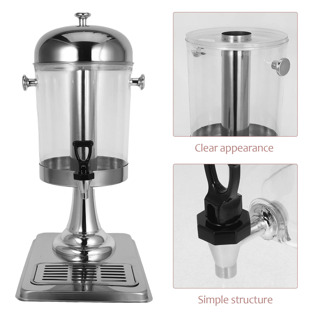 8L Stainless Steel Drinks Dispenser with Stand and Ice Core