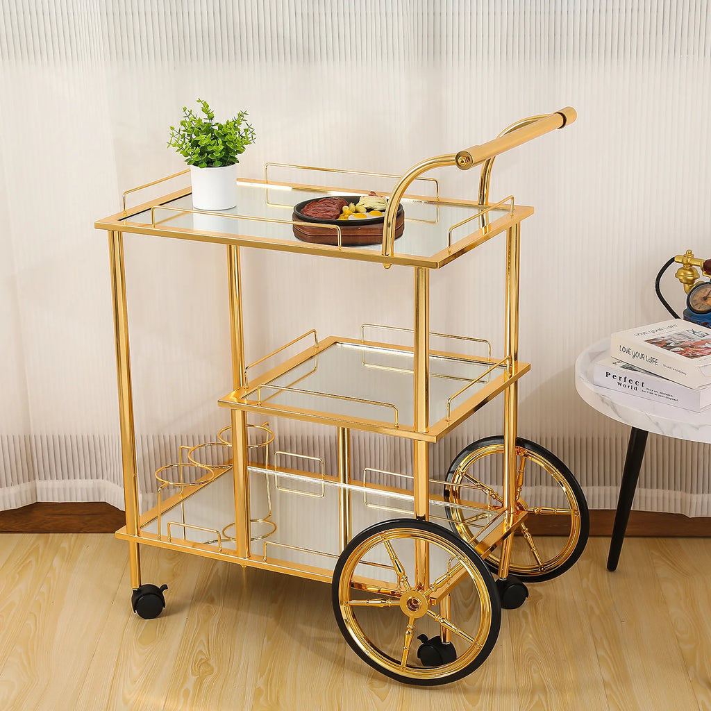 Three-Tier Drinks Trolley, Mobile Bar Cart