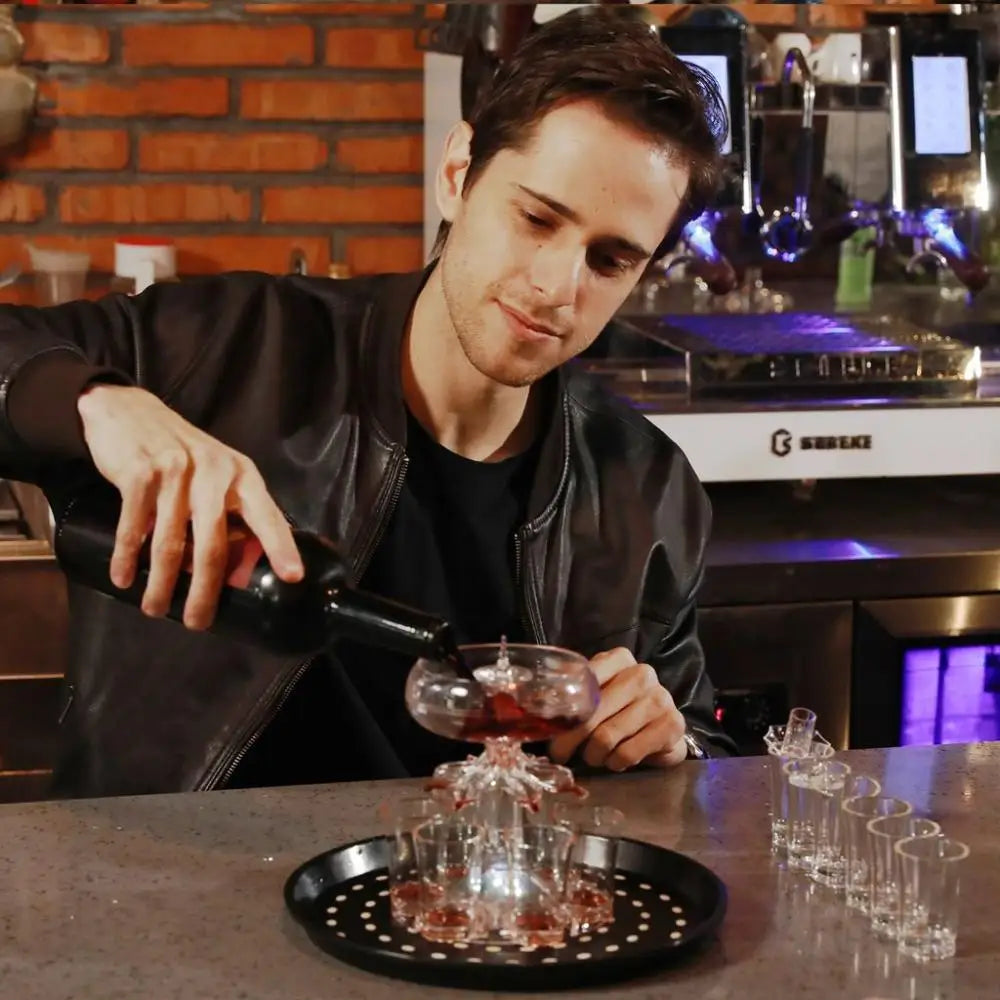 Clear Shot Dispenser Rack with 6 Shot Glasses