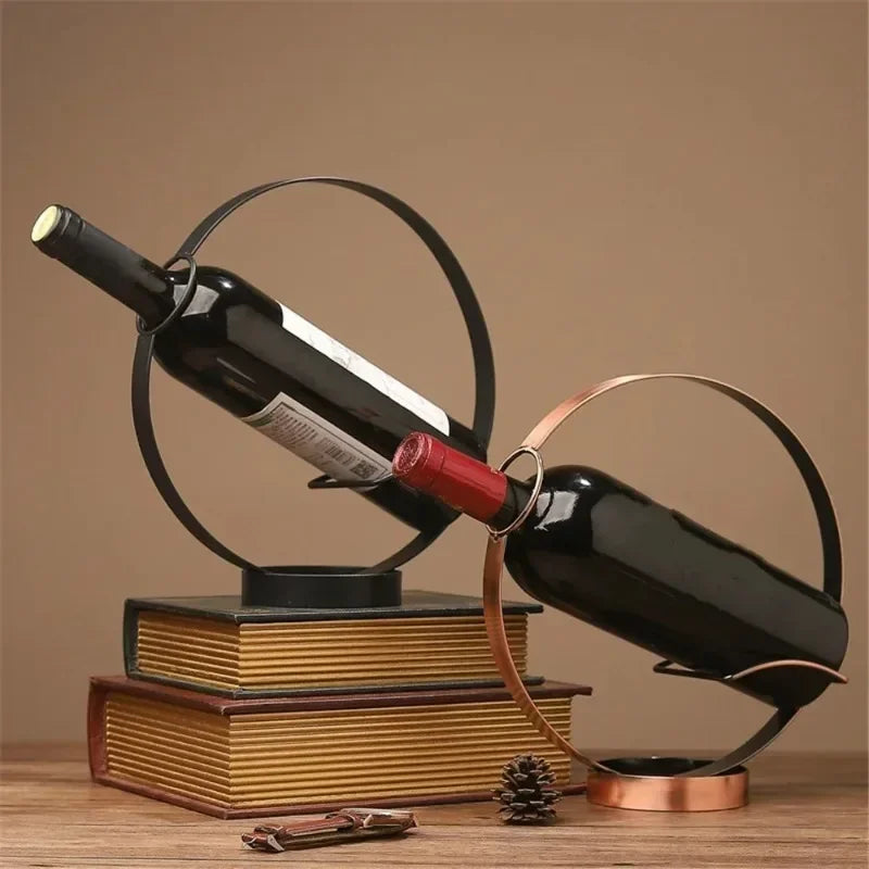 Nordic Round Metal Wine Rack, Desktop