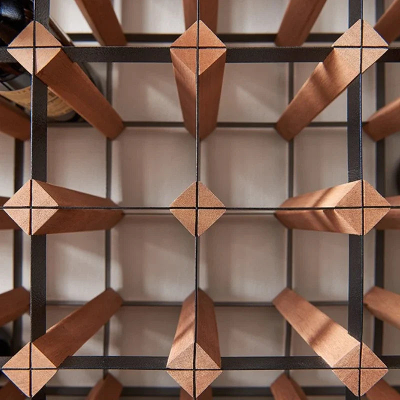 Wood & Metal Wine Rack, 7, 14 or 21 Bottles